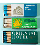 3 Matchbox Oriental Hotel Manseikaku Int&#39;l Nagoya Japan Wood Safety Matches - £3.92 GBP