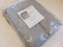 SFERRA Queen Linea Casa Grey Matelasse 3P Floral Coverlet Bedspread Shams Set - £185.73 GBP