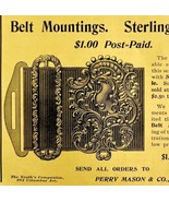 Sterling Belt Mountings 1894 Advertisement Victorian Silver Perry Mason ... - $28.11 CAD