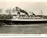 Vtg Cartolina RPPC R.M.S ,Regina Mary Cunard White Star Linea Unp Alfred... - £26.55 GBP