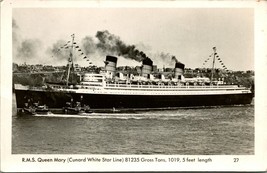 Vtg Cartolina RPPC R.M.S ,Regina Mary Cunard White Star Linea Unp Alfred Mainzer - £26.55 GBP