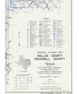Dallas &amp; Rockwell County Texas General Highway Map 1971 State Highway De... - £19.58 GBP