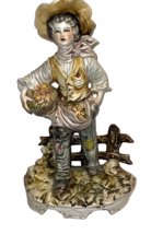 Vintage Figurine Italy Capodimonte Porcelain BoyFruits Figurines Statues Collect - $54.40