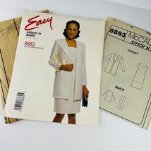 Vintage McCalls Sewing Pattern Jacket Dress Sz 16 18 20 22 Suit 8883 FF - $14.99