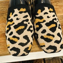 Cuccoo Womens Sz 40 / 9.5 Leopard Animal Print Knit Fabric Slip On Balle... - £17.97 GBP