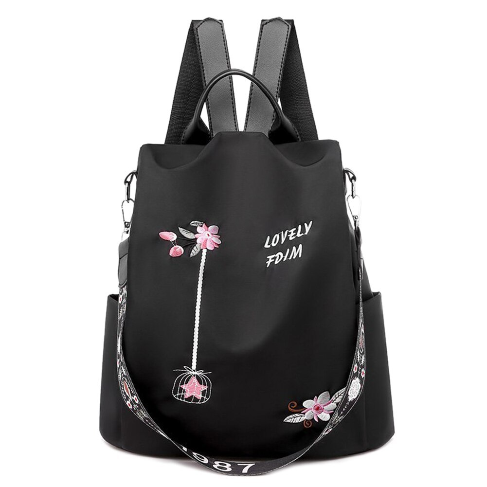 Outdoor Shopping Accessaries Supplies Women Backpack Flower Embroidery Shoulder  - $27.90