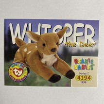 Whisper the Deer 1998 Series I 4194 Beanie Babies Official Club Trading Card - £1.33 GBP