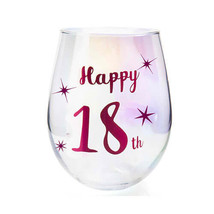 Aurora Stemless Wine Glass - Happy 18th - £28.80 GBP