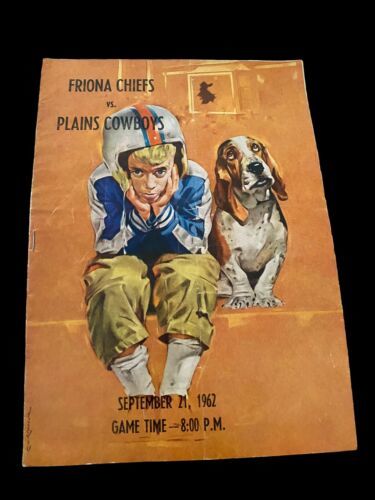 Friona Chiefs vs Plains Cowboys Texas H.S. Football Program 60s Vtg Coke... - $22.29