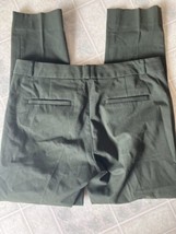 Banana Republic Army Green Dress Pants- Sloan Flat Front Pleated leg Size 4 - £21.09 GBP