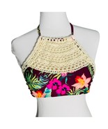 Boho High Neck Crotchet Floral Swim Suit Bikini Top - £17.80 GBP