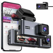 OMBAR Dash Cam 5G WiFi GPS 3 Channel Dash Cam Front and Rear Inside 2K+1... - $282.43