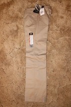 Dickies Girl&#39;s Classic Fit Flat Front Wide Band Khaki Size: 0RG Jr 26&quot; x 31&quot; - £11.65 GBP