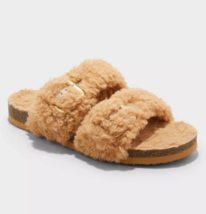 Auden Womens Camel  Brown Jane Two Band Buckle Slide Slippers Sandals Ne... - $207.64 MXN