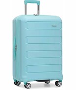 Pagosa Indestructible Hardshell Expand Spinner Luggage Baby Blue Carry-O... - $118.80