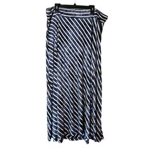 Women&#39;s Plus Size 2X White Blue Striped A-Line Knit Maxi Skirt by Dress Barn - $11.29