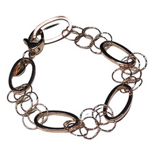 Sterling Silver Rose Gold  - ITALY DYADEMA   9&quot; Bracelet - 10.2 Grams - £51.13 GBP