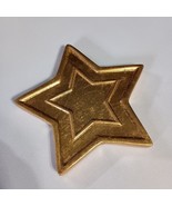 Gold Star T-Light Candle Base Holder 5 Point Ceramic 6&quot; Diameter Whimsic... - $263.80 MXN