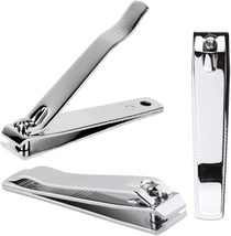 3Pcs Large  Stainless Steel Straight Nail Clipper - Professional Ultra Sharp Stu - £9.13 GBP