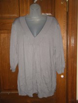 Fashion Bug Gray V-Neck Sweater - Size 2X - $21.37