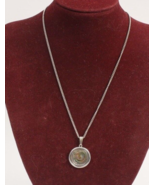 Abalone Shell Pendant Necklace Great Colors 16 Inch Chain - $9.49