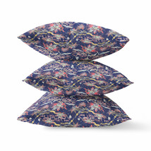 18&quot; Midnight Blue Roses Suede Throw Pillow - £43.59 GBP