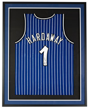 Penny Hardaway Signed Framed Custom Blue Basketball Jersey PSA ITP - £457.05 GBP
