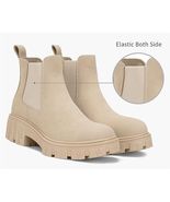 Jeossy Women&#39;s Nude Chelsea Combat Boots DJY9620, Platform, Size 9 - $159.68 MXN