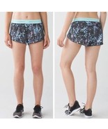Lululemon Split Second Shorts Floral Sport Tranquil Blue Multi Running W... - $29.99
