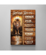 God Says You Are Bible Verse Lion and Lamb Gift for Jesus Christ Canvas ... - £18.13 GBP+