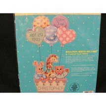 Baby Hugs Balloon Birthday Pesonalize Sunset Nursery Cross Stitch USA Boy Girl - £8.13 GBP