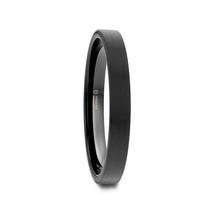 CAROLINA Black Flat Shaped Tungsten Wedding  Brushed Finish Band for Women - 2mm - $179.99