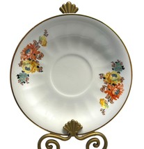 Limoges China Floral Saucer Trim Sebring Ohio USA 6 Inch Across Autumn Bouquet - £13.45 GBP