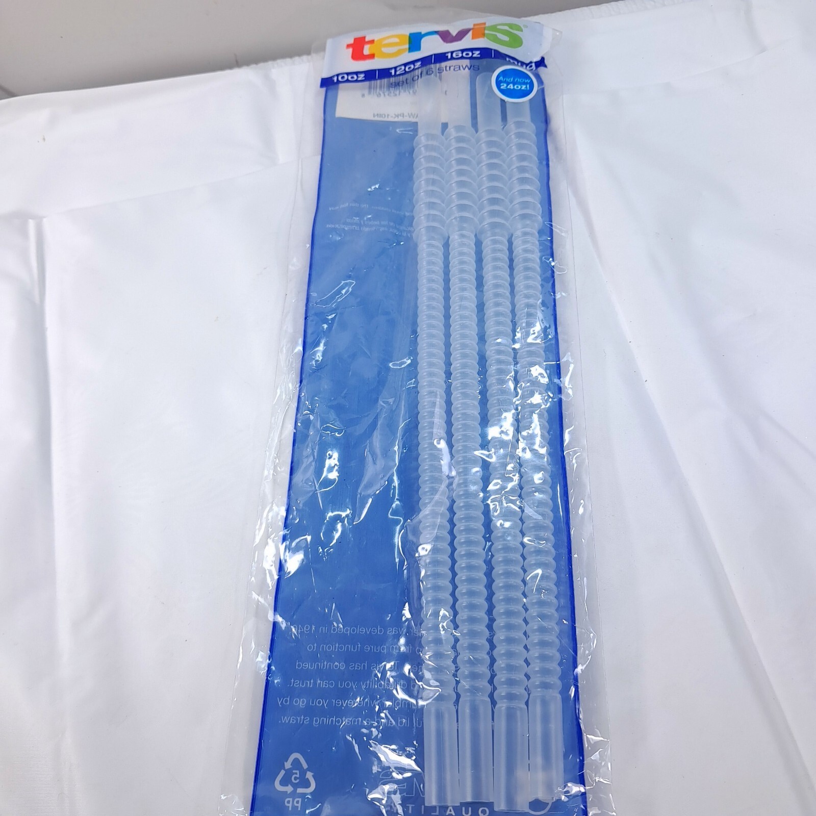 Tervis set 4 drinking straws clear flexible ridges ridged ribbed long - $14.00