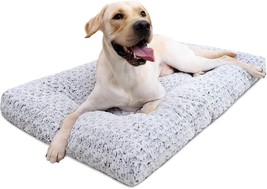 ksiia Washable Dog Bed Deluxe Plush Dog Crate Beds 47x29 Grey - £29.88 GBP