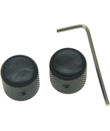 Set of 2 Black Pearl Top Guitar Dome Knobs with Set Screw for Tele Guita... - £14.94 GBP