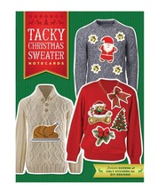Tacky Christmas Sweater Notecard Kit, 12 Flat Cards, 12 Envelopes &amp; Stic... - £7.82 GBP