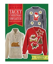 Tacky Christmas Sweater Notecard Kit, 12 Flat Cards, 12 Envelopes &amp; Stic... - $9.95