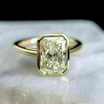 2.00Ct Emerald Cut VVS1 Diamond Solitaire Engagement Ring 14K Yellow Gold Finish - £77.66 GBP
