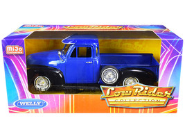 1953 Chevrolet 3100 Pickup Truck Blue and Black &quot;Low Rider Collection&quot; 1/24 Diec - $42.27