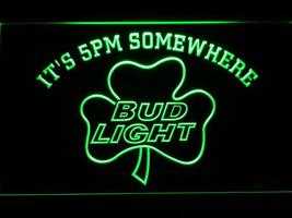Bud Light Shamrock It&#39;s 5pm Somewhere LED Neon Sign Home Decor Crafts - £20.90 GBP+
