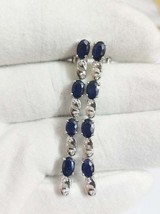 Natural Blue Sapphire Earrings AAA Quality 3.8 Ct Blue Sapphire Earrings - £59.70 GBP
