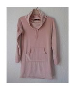 Tahari Sleepwear Pink Soft Velour Dress Pullover Front Pocket Cowl Neck ... - $14.85