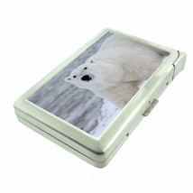 Polar Bear Em1 100&#39;s Size Cigarette Case with Built in Lighter Metal Wallet - £17.01 GBP