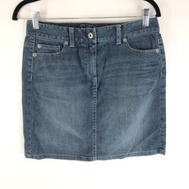 Ann Taylor Denim Pencil Skirt Cotton Flap Pockets Medium Wash Size 4 - $4.99