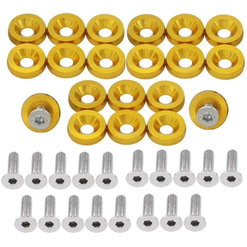 House Home 20pcs Car Modified Hex Fasteners Fender Washer Bumper Engine Concave  - £19.65 GBP