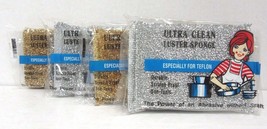 MEG Enterprise Metallic Teflon Scrubber Luster Sponges Set of 4 - Gold &amp;... - $11.64