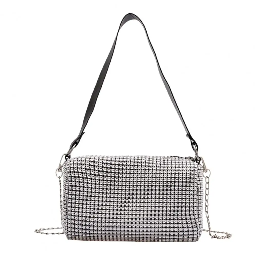 Shoulder Bag Rhinestones Shiny Chain Strap Crossbody Bag Women Cosmetic ... - £14.40 GBP