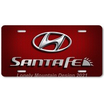 Hyundai Santa Fe Inspired Art on Red Hex FLAT Aluminum Novelty License Tag Plate - £14.14 GBP