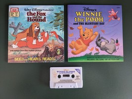 MINT Vintage DISNEY&#39;S Fox &amp; the Hound &amp; Winnie the Pooh Read-Along Books... - £22.71 GBP
